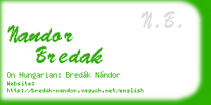 nandor bredak business card