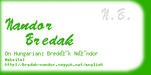nandor bredak business card